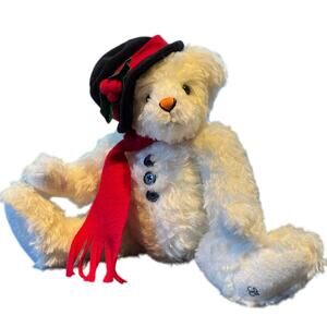 VTG 1998 Ganz / Cottage Collectibles "Sue Coe" Snowman Teddy Bear 16" Plush!